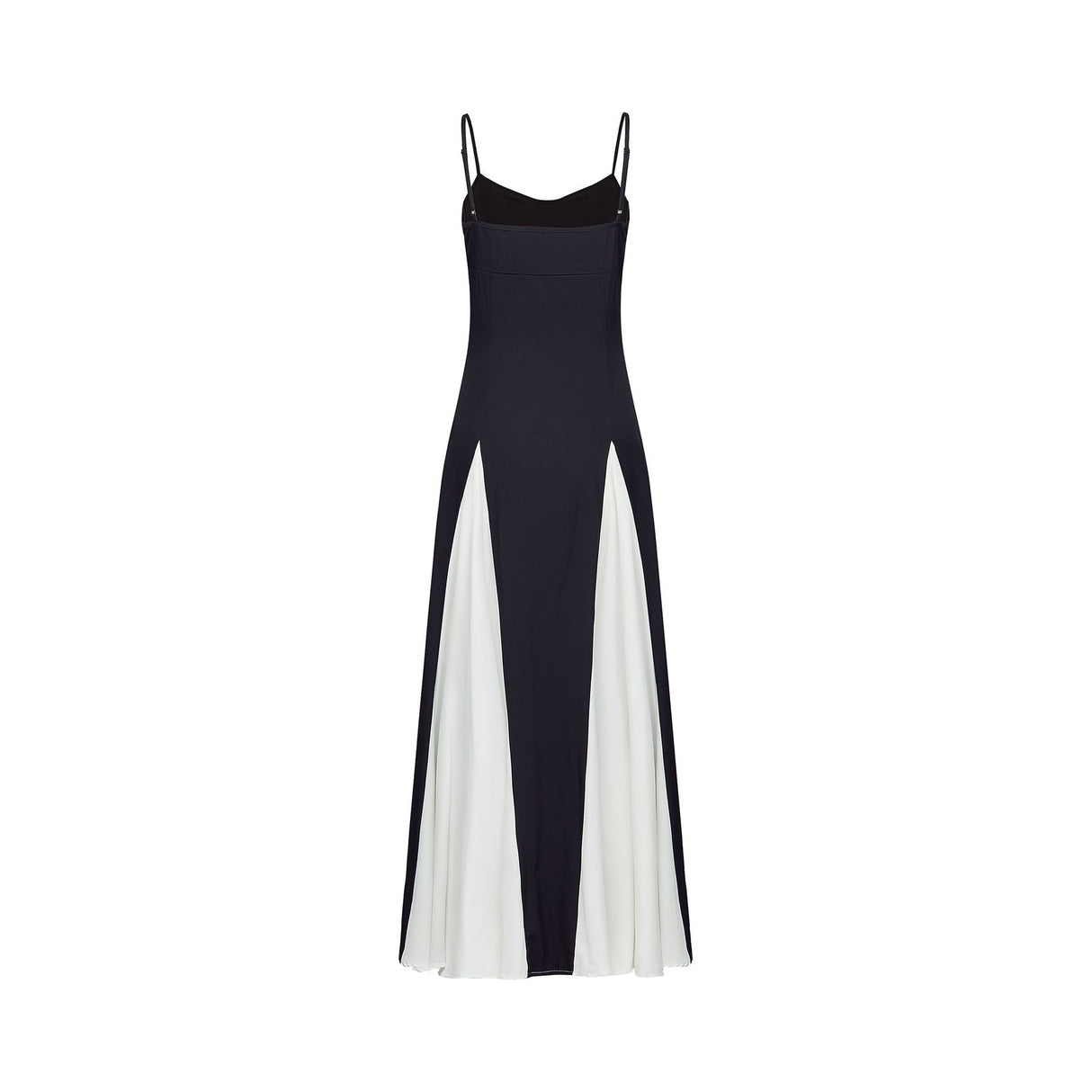 Primula Black and White Colorblock Maxi Dress With Pleated Panels