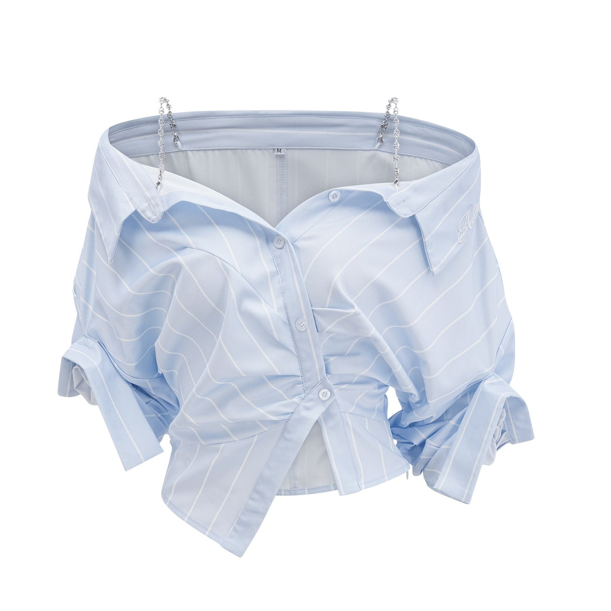 Rachel Blouse Blue Stripe Off Shoulder Style