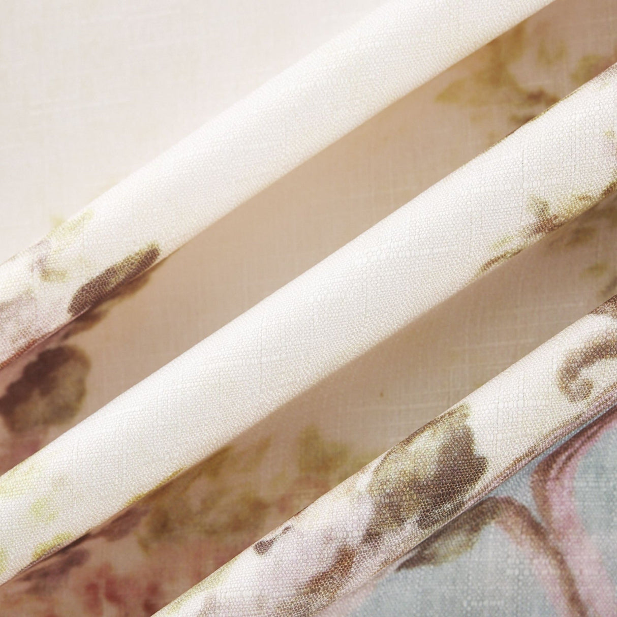 Rachel Floral Print Midi Dress in Neutrals & Light Blue