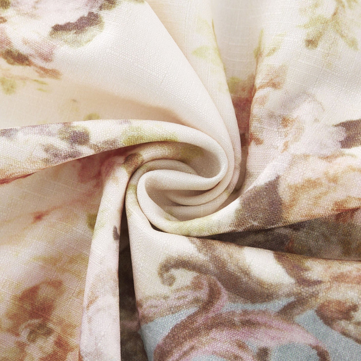 Rachel Floral Print Midi Dress in Neutrals & Light Blue