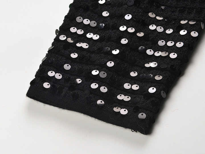 Raffaelina Blazer - Cropped Silhouette - Sequined Design - Tailored Fit - Bejeweled Buttons - Versatile Styling