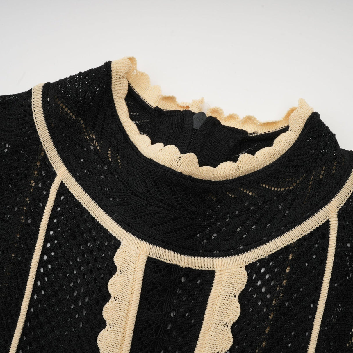 Raffaelina Maxi Dress in Black & White with Vertical Stripes - Netted Design