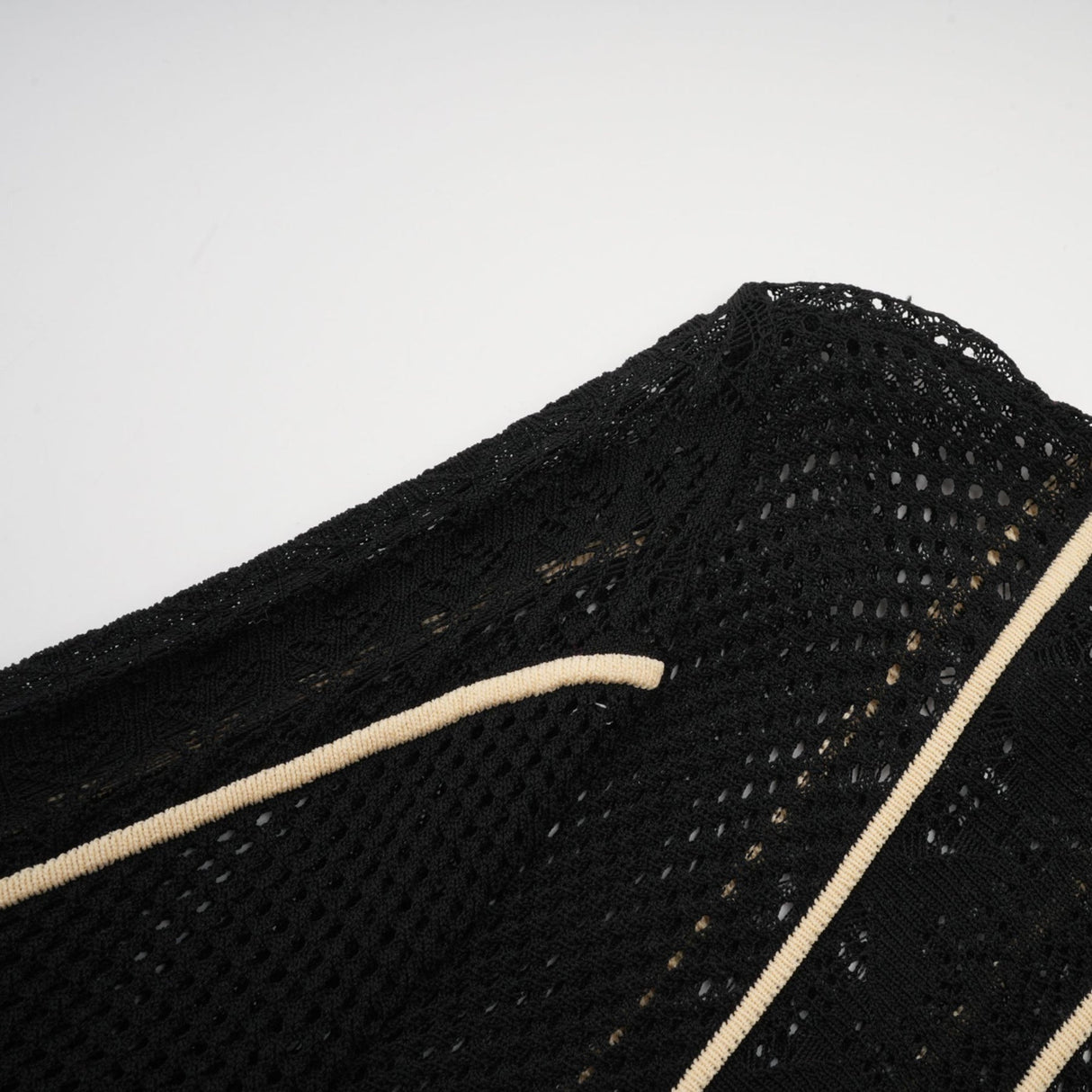 Raffaelina Maxi Dress in Black & White with Vertical Stripes - Netted Design