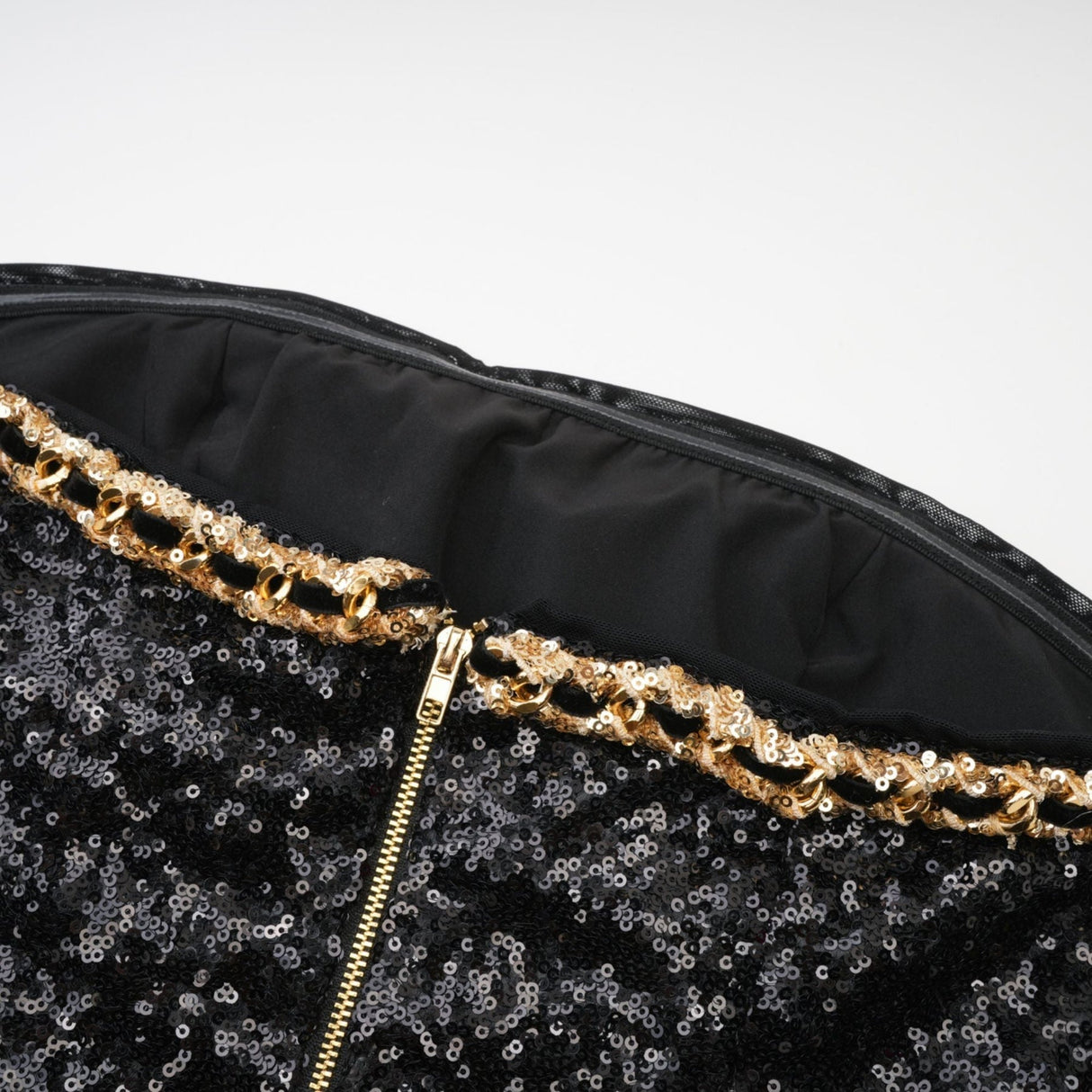 Raffaella Mini Dress Black Sequin Off Shoulder Panel