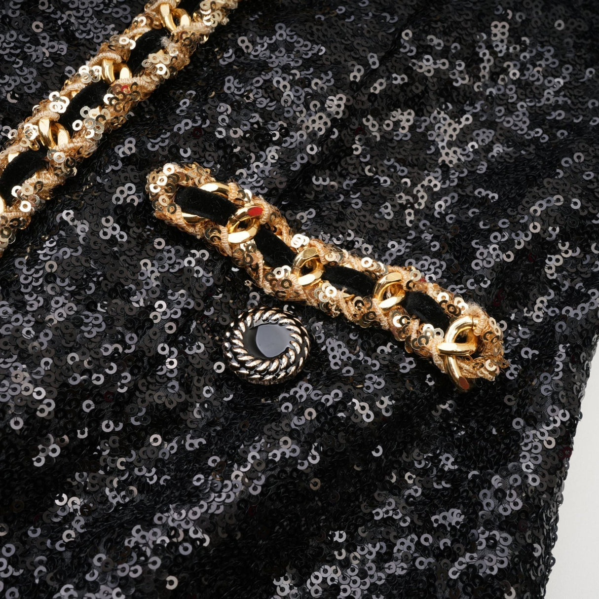 Raffaella Mini Dress Black Sequin Off Shoulder Panel