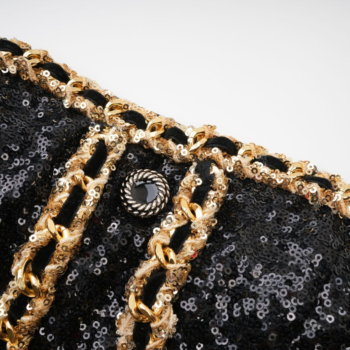 Raffaella Mini Dress Black Sequin Off Shoulder Panel