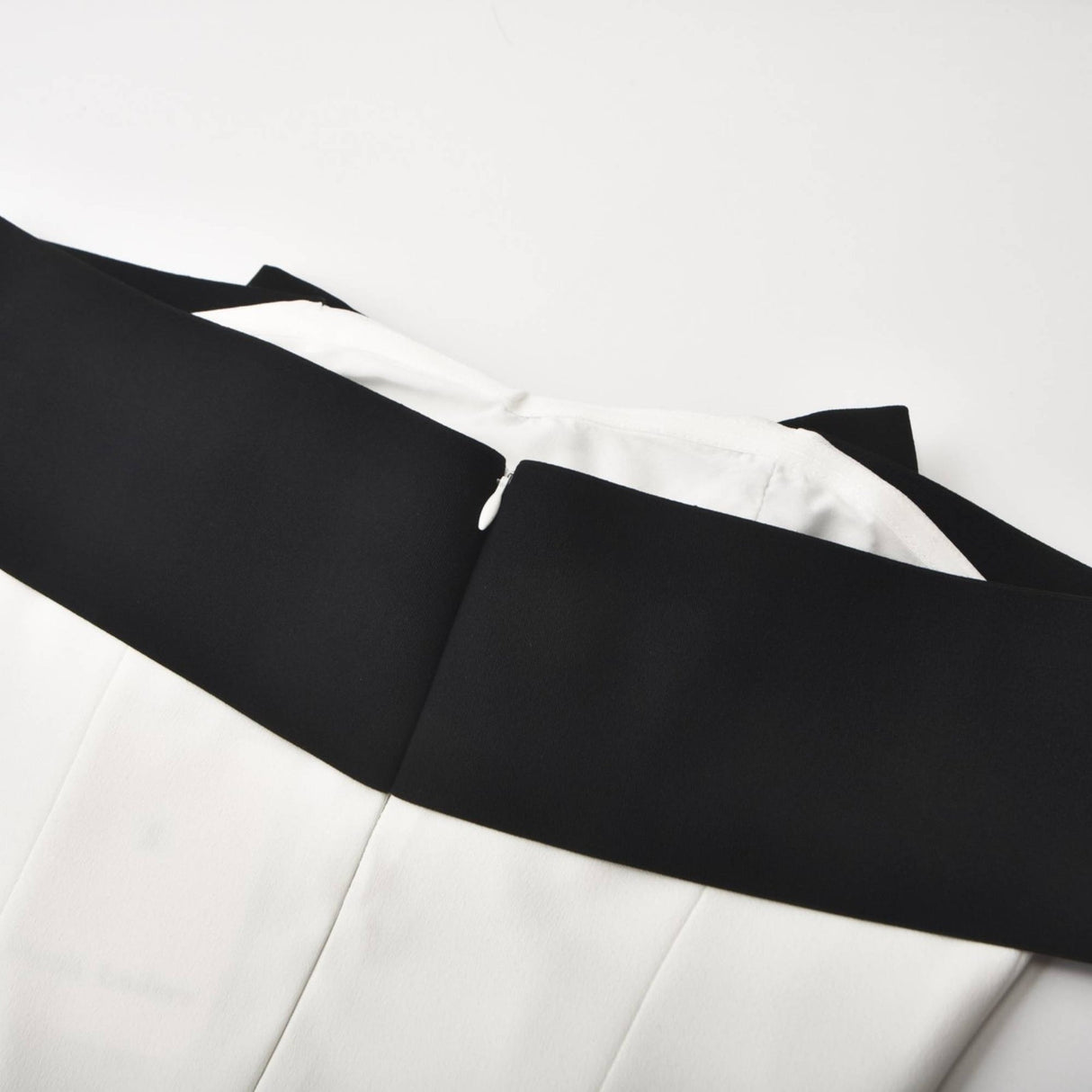 Raffaella Mini Dress White Color Block Off Shoulder Bowknot