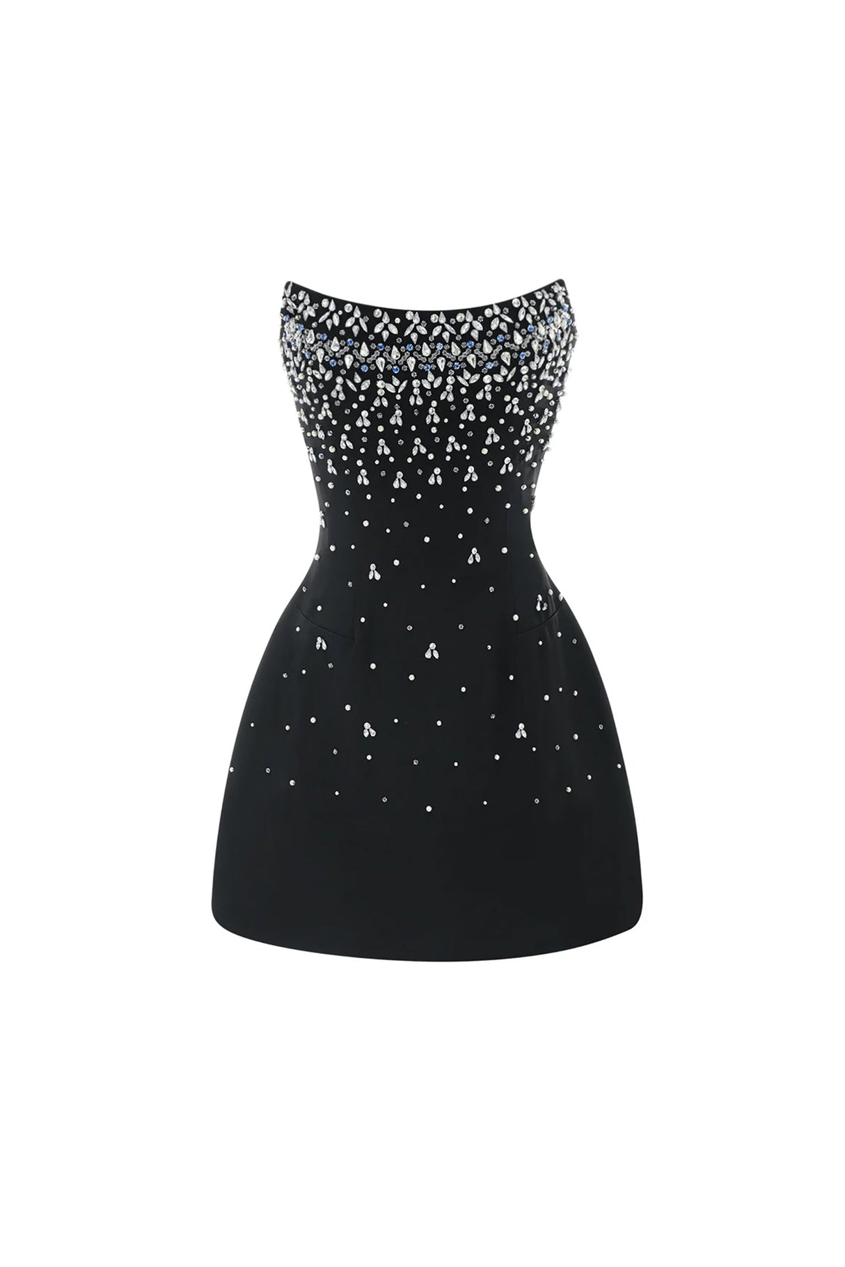 Rebecca black strapless diamond mini dress