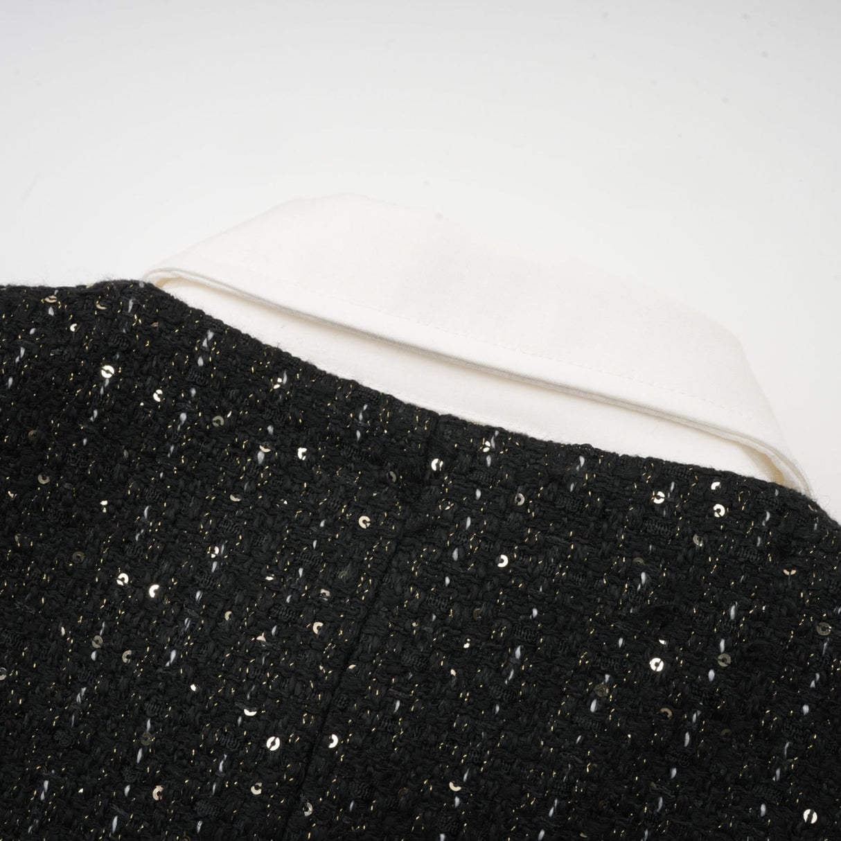 Rebecca Sequin Mini Dress Black Tweed & Sequin