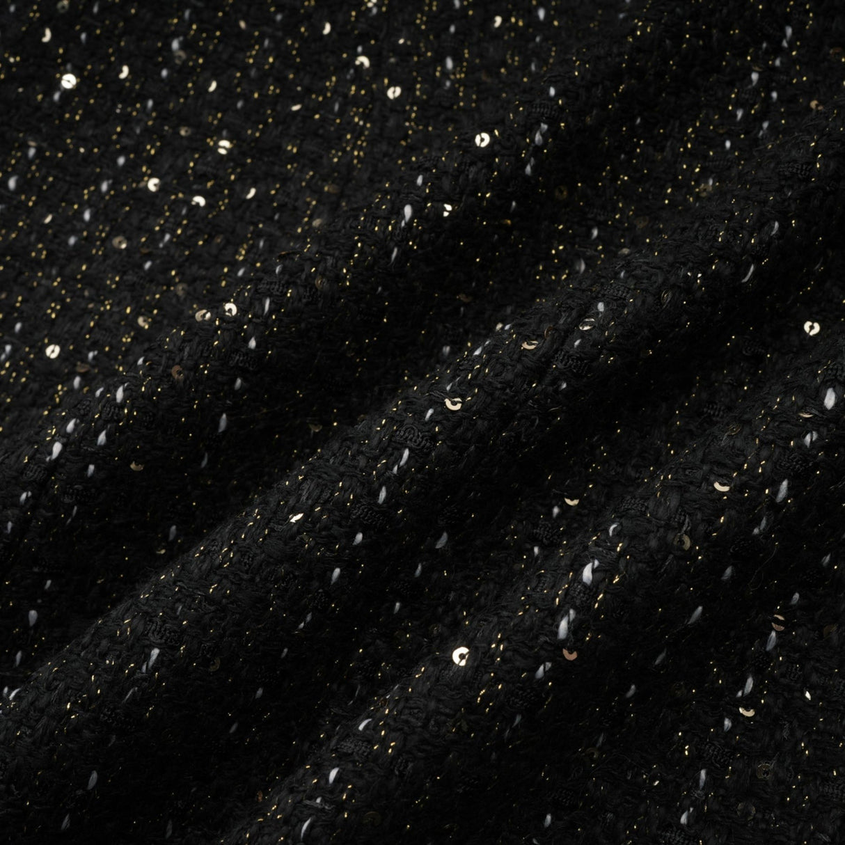 Rebecca Sequin Mini Dress Black Tweed & Sequin