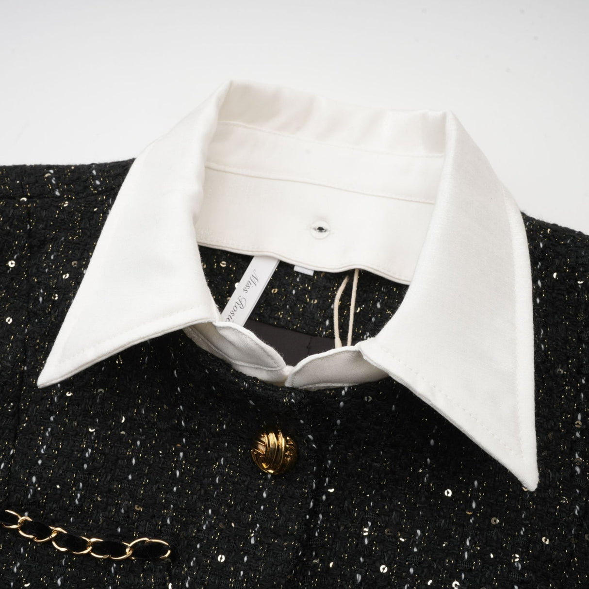 Rebecca Sequin Mini Dress Black Tweed & Sequin