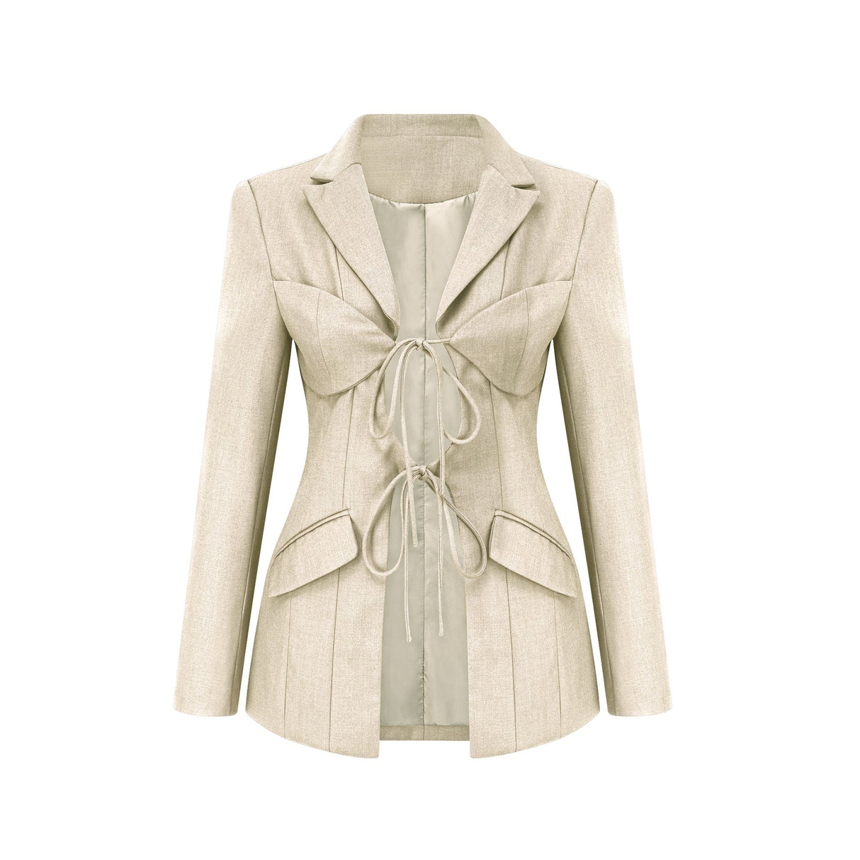 Rebekah Blazer with Lapel and Tie - Up Design