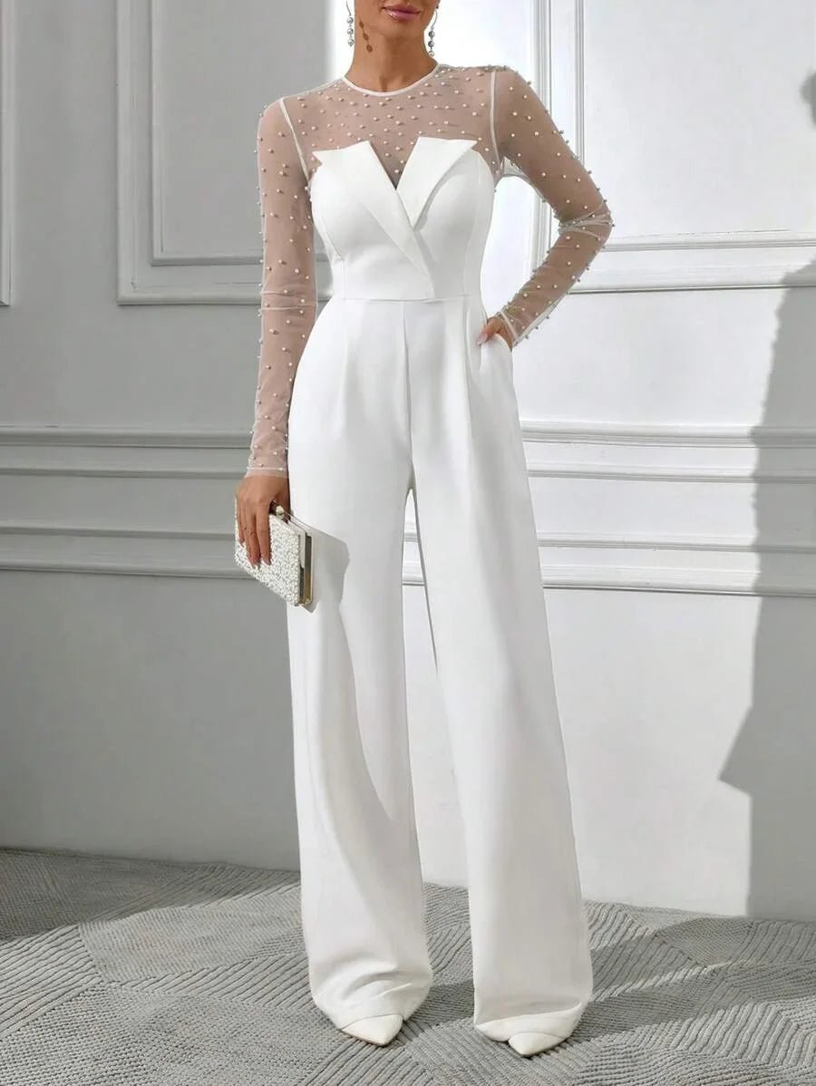 Renata Jumpsuit - Refined Style - Regular Fit - Long Length - Medium Stretch Elasticity - Sleeveless - Neckline Strapless - Knitted Fabric