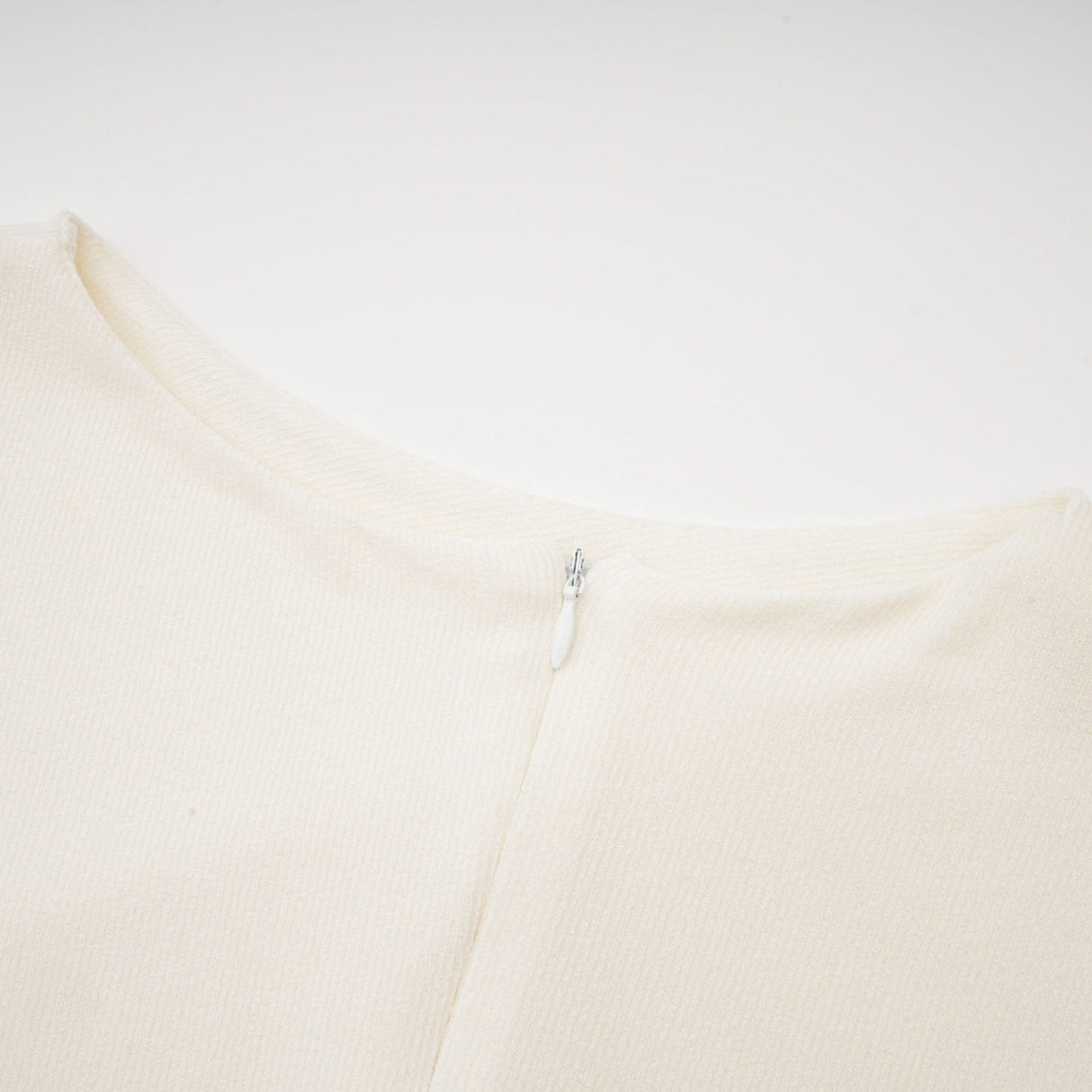 Riccarda Midi Dress White Draped Asymmetric Hem Ruched Detailing