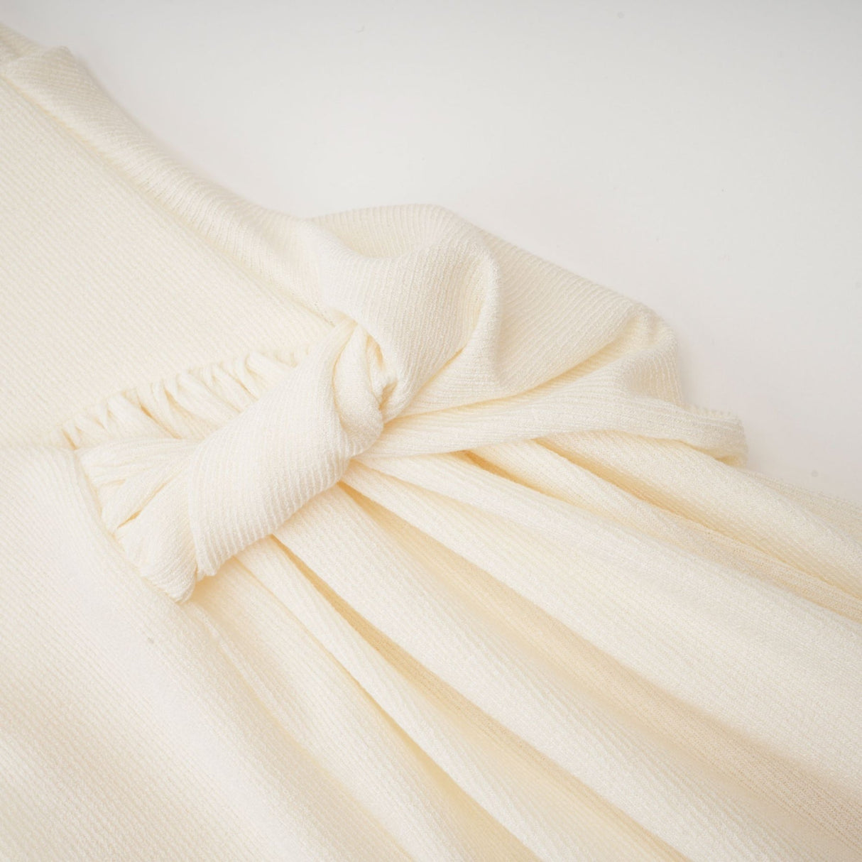 Riccarda Midi Dress White Draped Asymmetric Hem Ruched Detailing