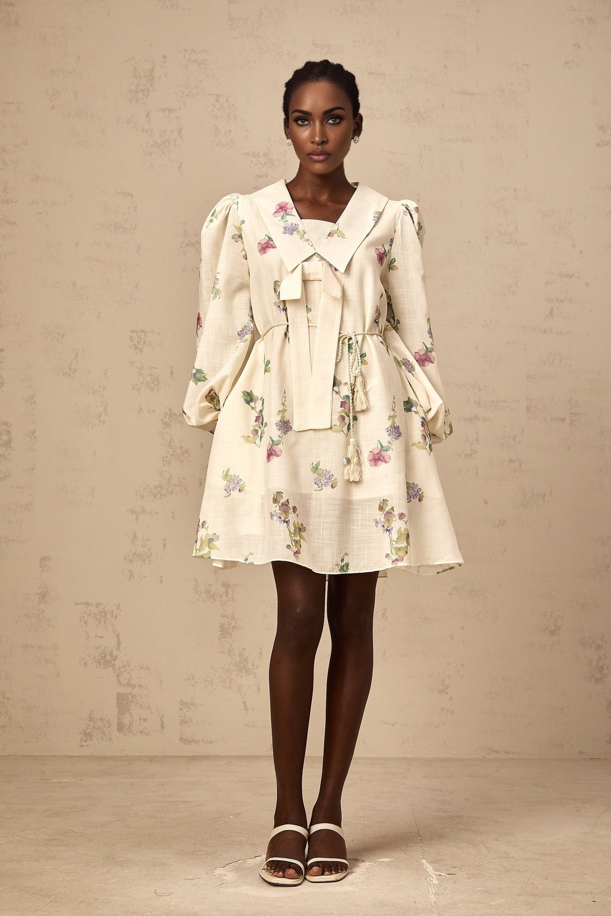 Riley Floral Mini Dress with Bowknot Detailing