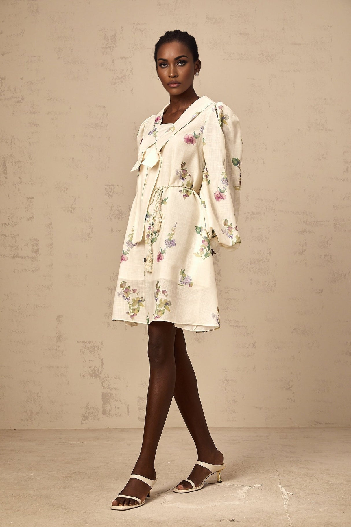 Riley Floral Mini Dress with Bowknot Detailing