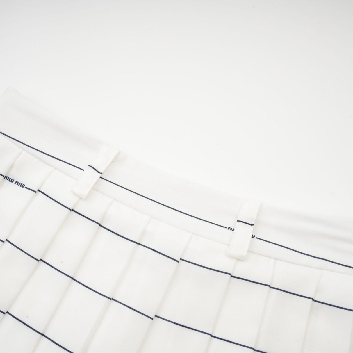 Rinata Top & Skirt Striped White Matching Set