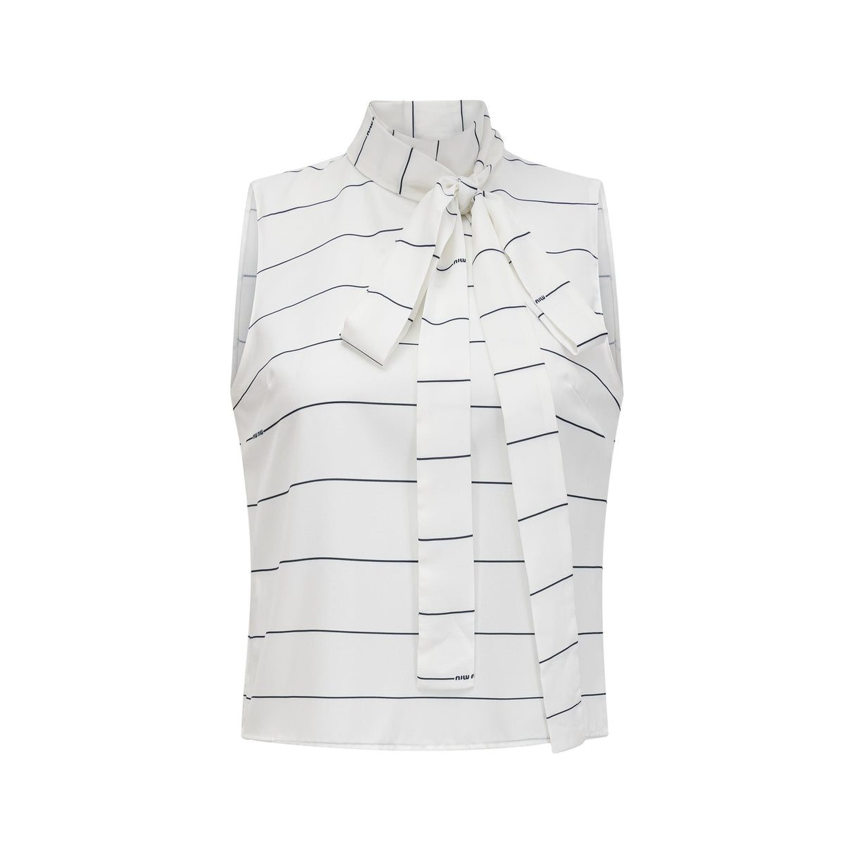 Rinata Top & Skirt Striped White Matching Set