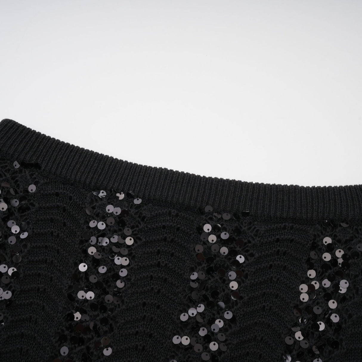 Rita Cardigan & Skirt Black Sequin Crochet Matching Set