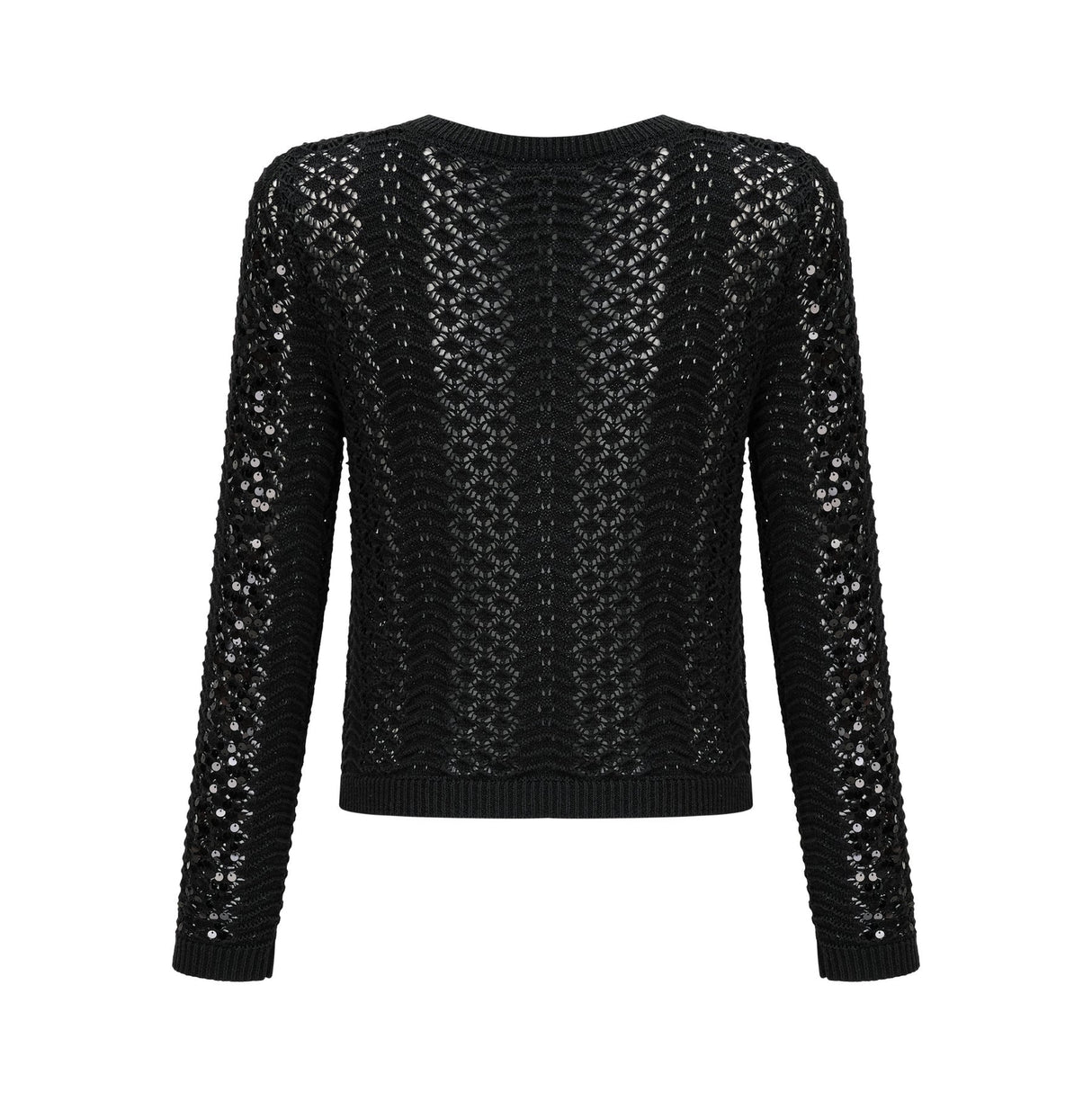 Rita Cardigan & Skirt Black Sequin Crochet Matching Set