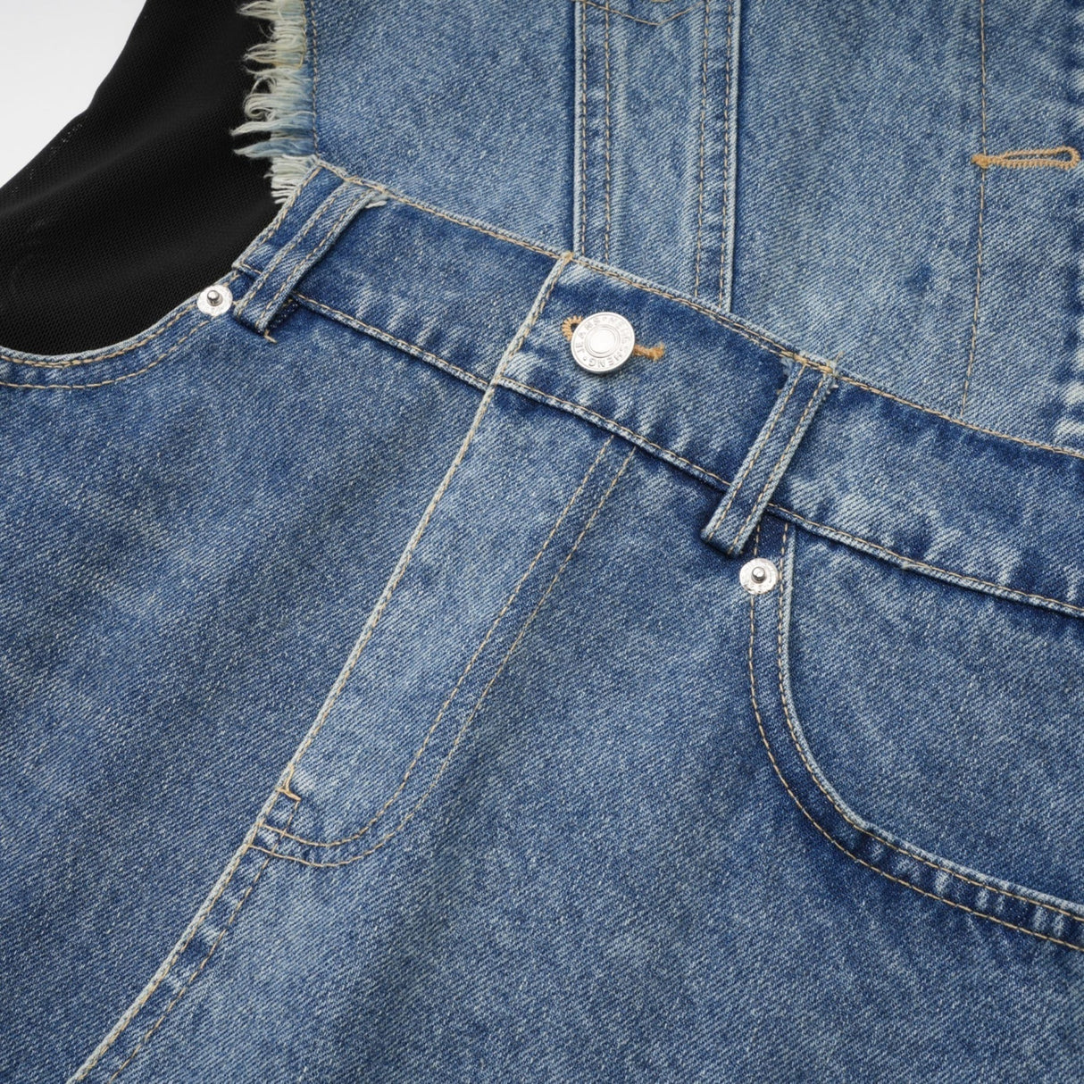 Rita Denim Patchwork Sleeveless Dress