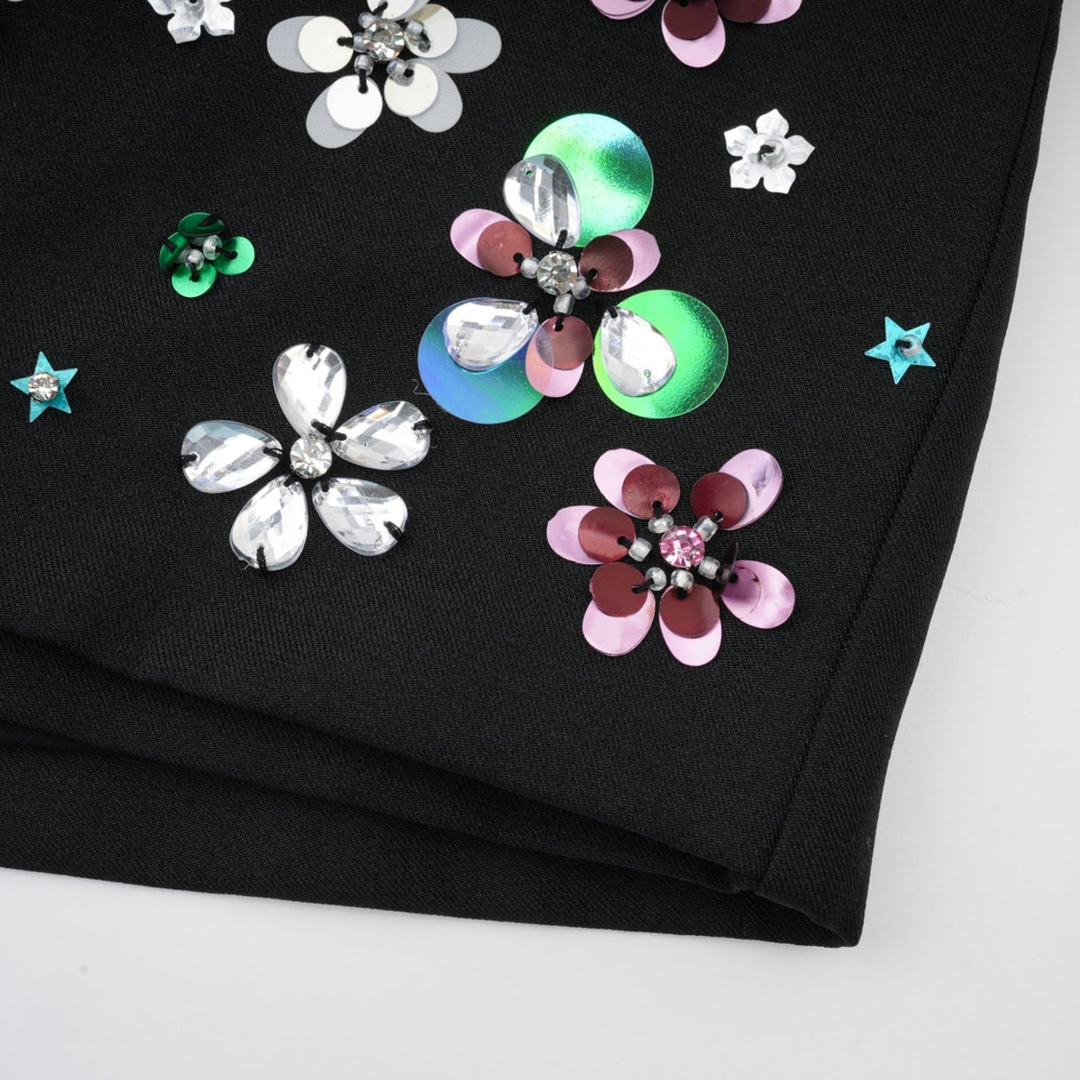 Rita Shorts with Floral & Crystal Embellishments