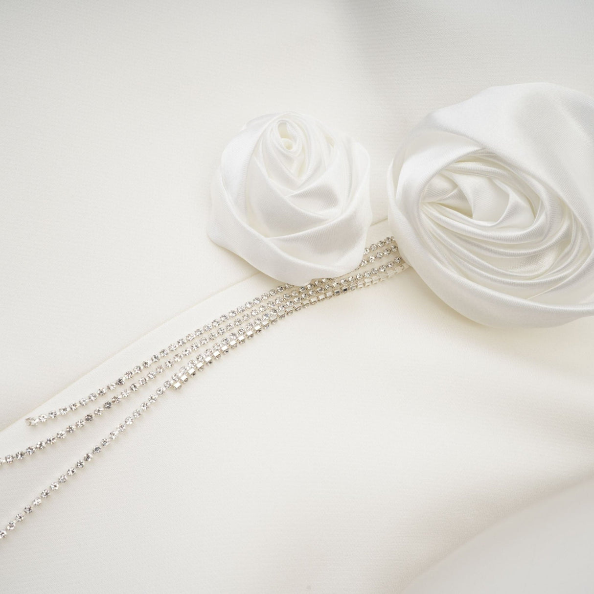 Rory Mini Dress White Flower Crystal Embellished