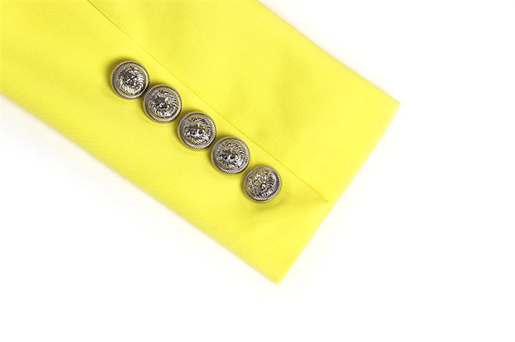 Rosalba Blazer - Tailored Double - Breasted Silhouette - Modern Flair - Slim - Fitting Shape - Vibrant Electric - Decorative Buttons