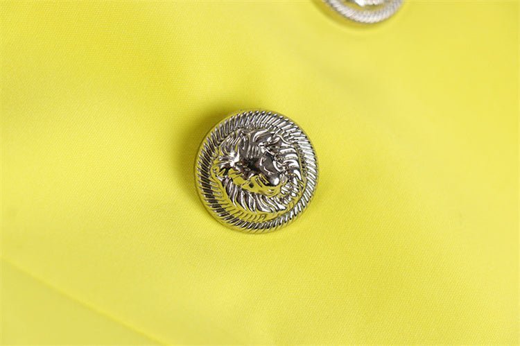 Rosalba Blazer - Tailored Double - Breasted Silhouette - Modern Flair - Slim - Fitting Shape - Vibrant Electric - Decorative Buttons