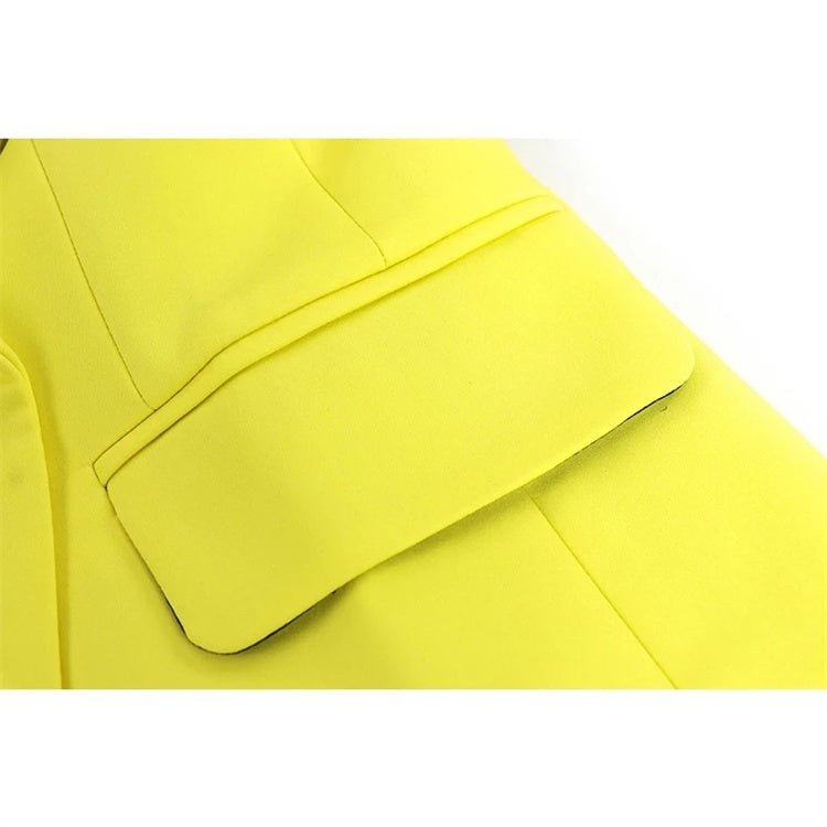 Rosalba Blazer - Tailored Double - Breasted Silhouette - Modern Flair - Slim - Fitting Shape - Vibrant Electric - Decorative Buttons