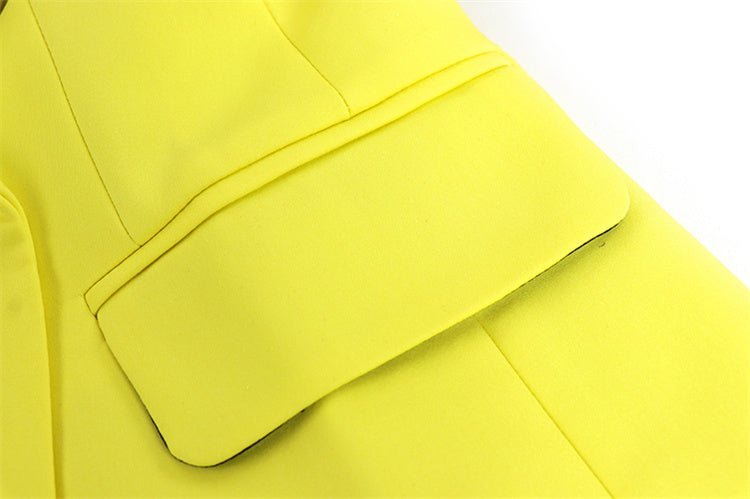 Rosalba Blazer - Tailored Double - Breasted Silhouette - Modern Flair - Slim - Fitting Shape - Vibrant Electric - Decorative Buttons