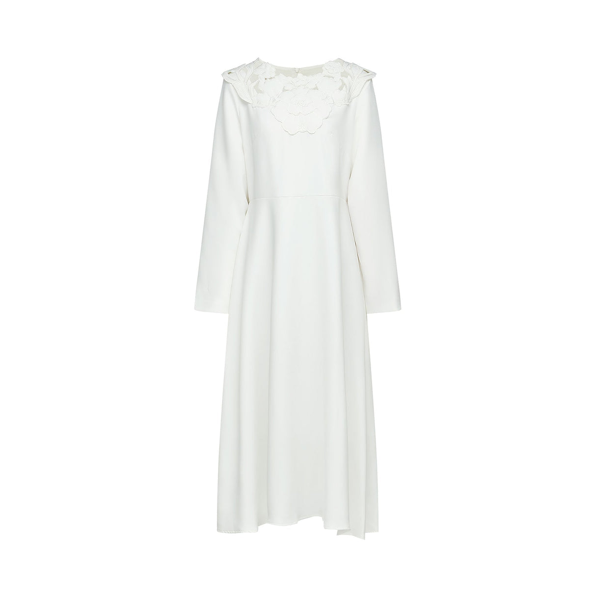 Rosalba Floral Midi Dress Long Sleeve High Waist A - Line Cut Out Design