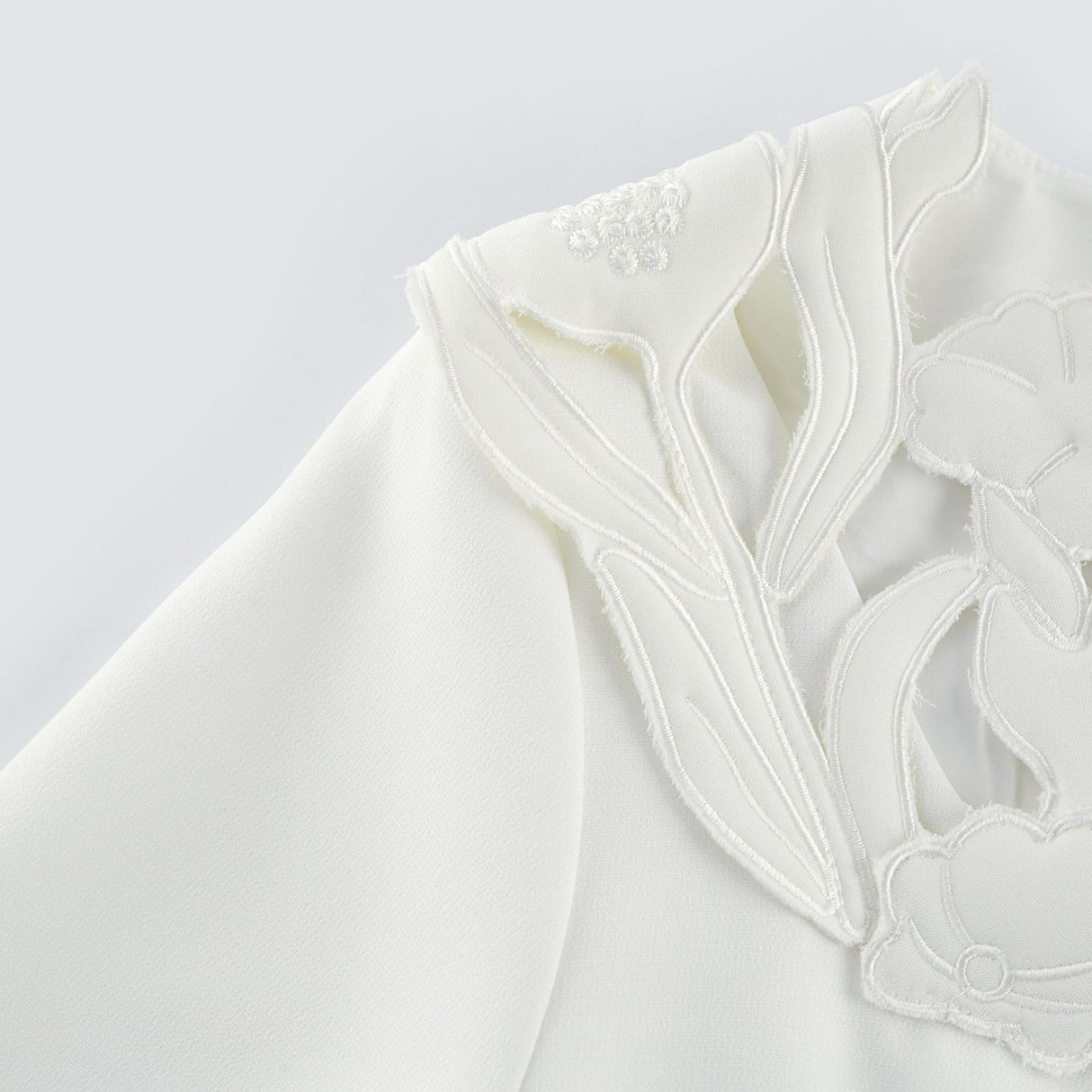 Rosalba Floral Midi Dress Long Sleeve High Waist A - Line Cut Out Design