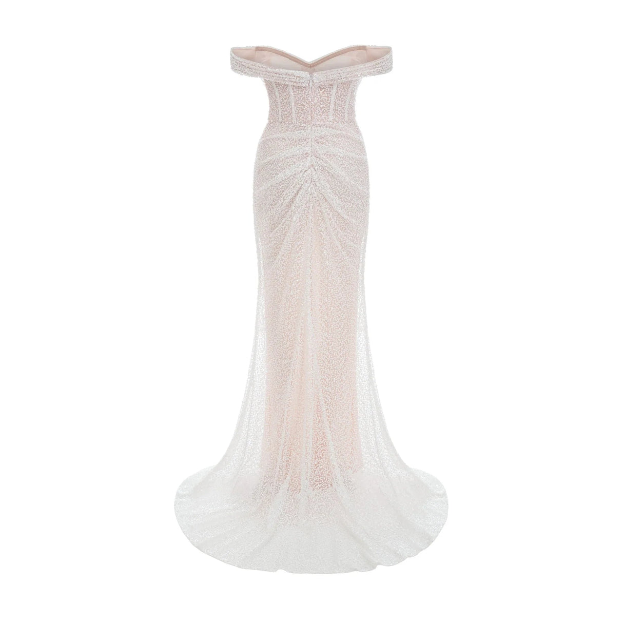 Rosalba Maxi Dress White Sequin Off - Shoulder