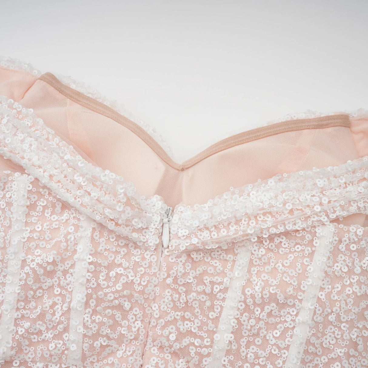 Rosalba Maxi Dress White Sequin Off - Shoulder