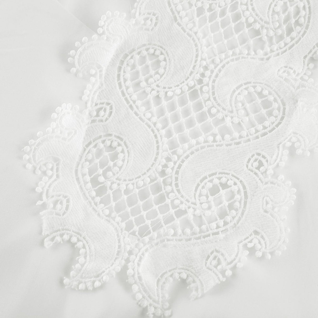 Rosanna Midi Dress White Guipure Lace Tiered Cut Out Design