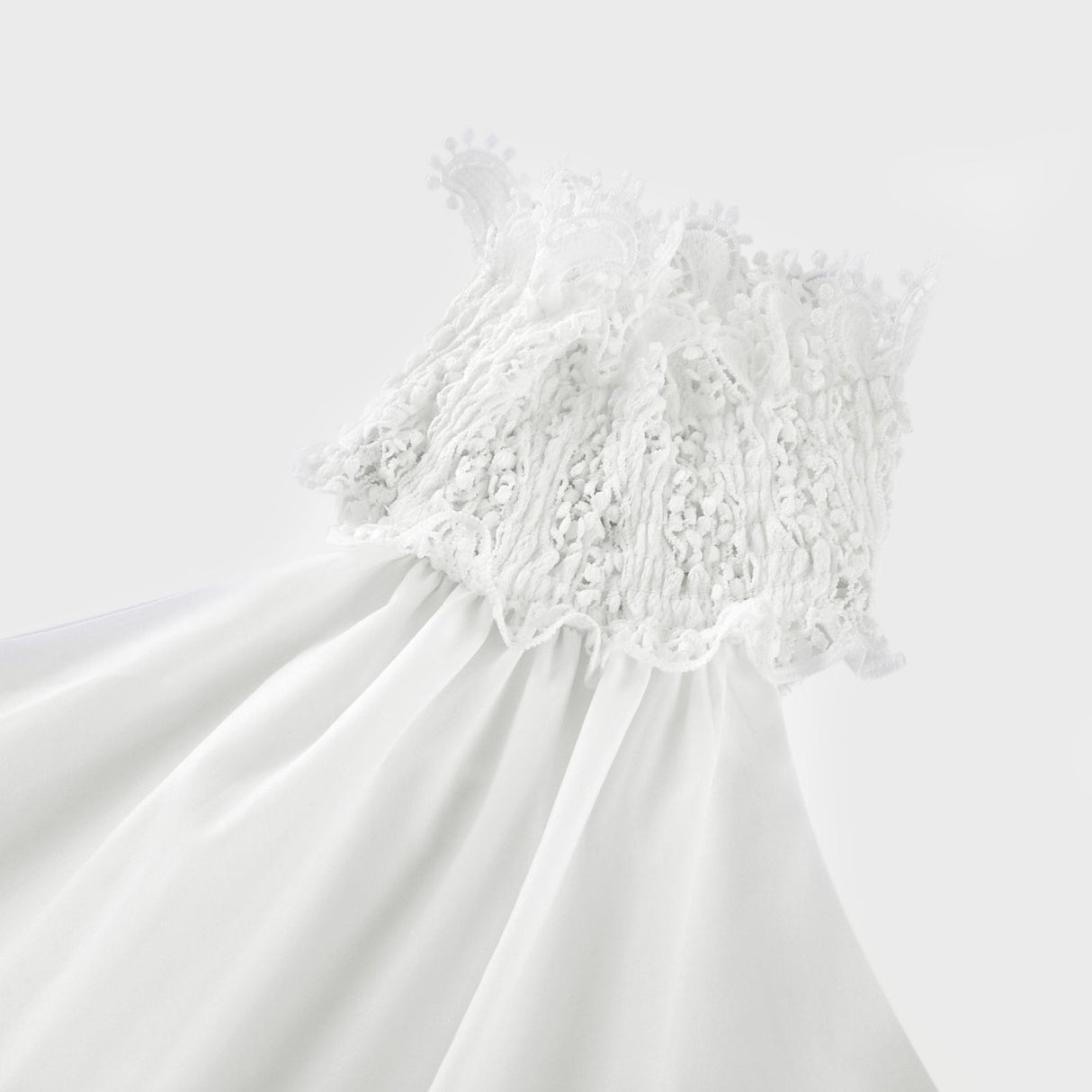 Rosanna Midi Dress White Guipure Lace Tiered Cut Out Design