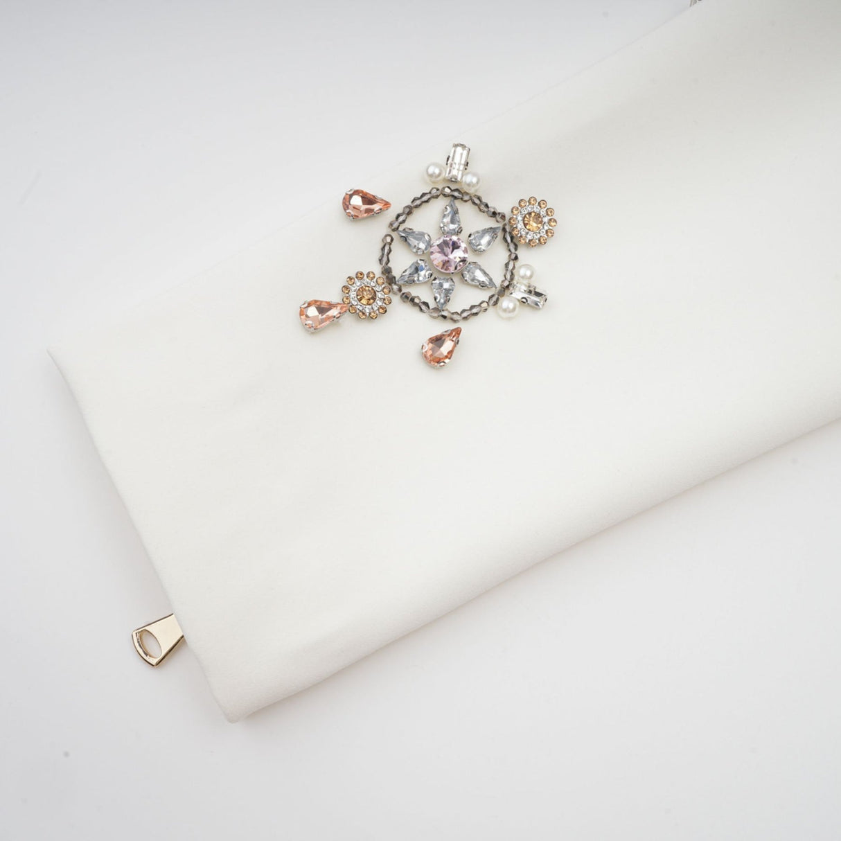 Rosaura Skirt & Top Set Crystal Embellished White