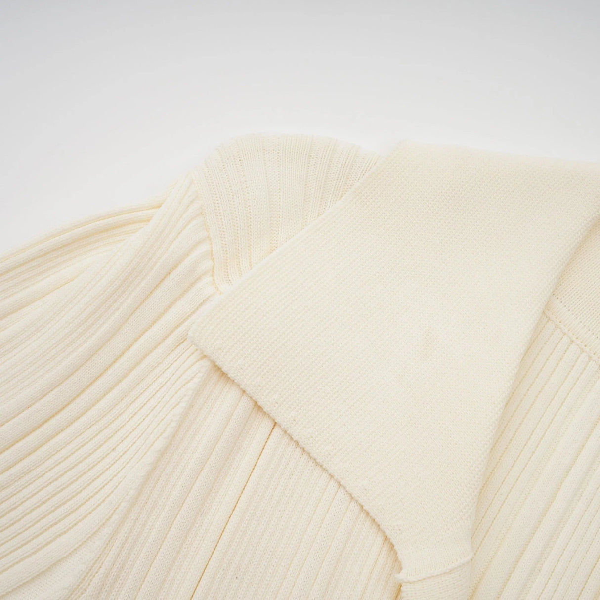 Rose Midi Dress Neutrals Ribbed - Knit Flared Pockets Button - Front & V - Neck