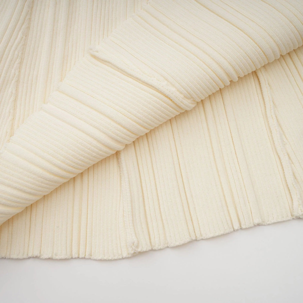 Rose Midi Dress Neutrals Ribbed - Knit Flared Pockets Button - Front & V - Neck