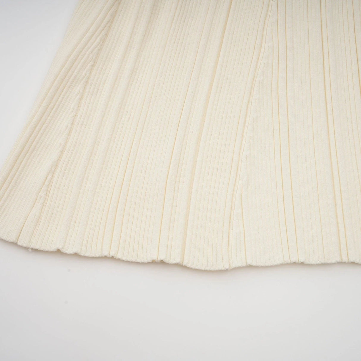 Rose Midi Dress Neutrals Ribbed - Knit Flared Pockets Button - Front & V - Neck