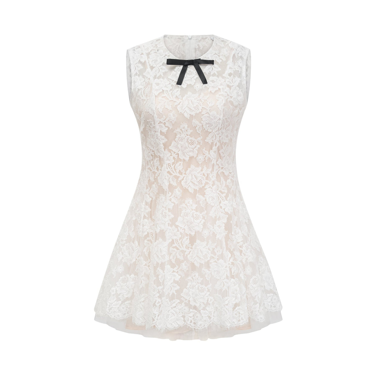 Rosetta Dress White Guipure Lace Tulle Skirt Bowknot Detailing