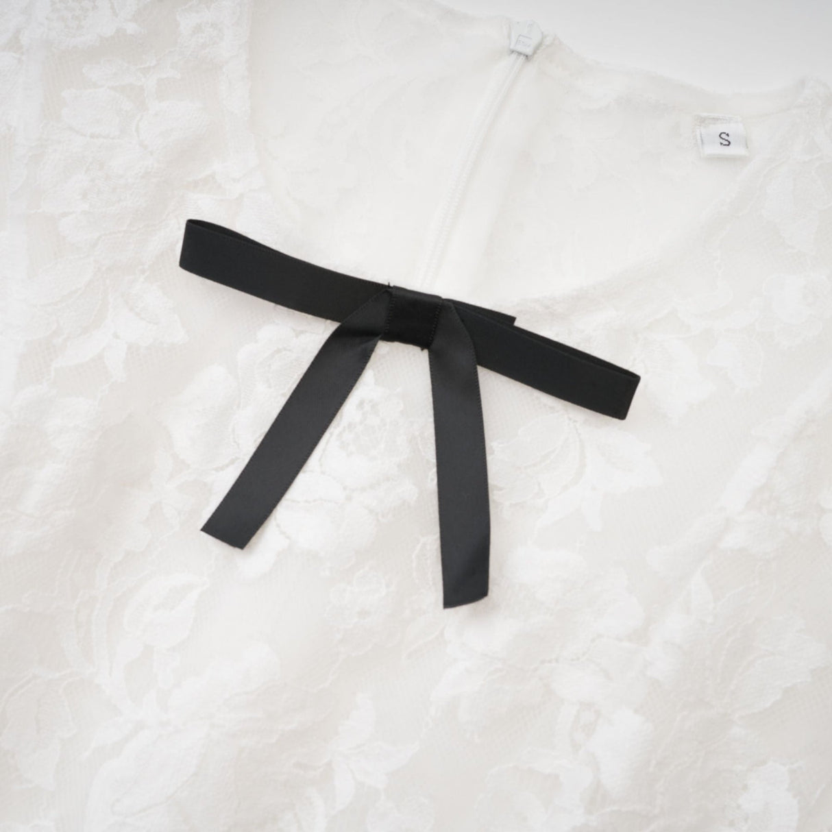 Rosetta Dress White Guipure Lace Tulle Skirt Bowknot Detailing