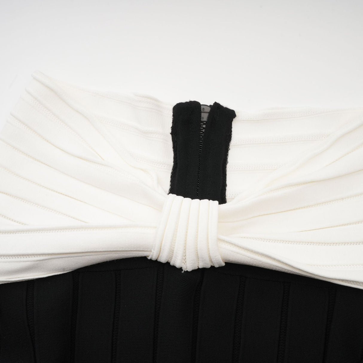 Rosetta Mini Dress Off Shoulder Bow Flare Black & White