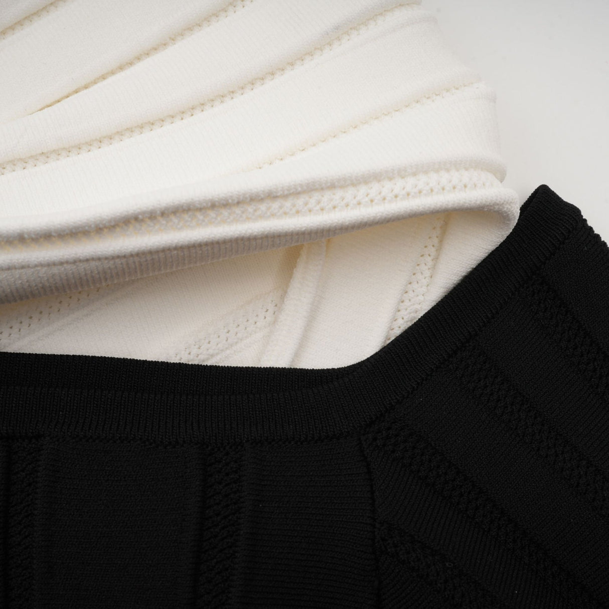 Rosetta Mini Dress Off Shoulder Bow Flare Black & White