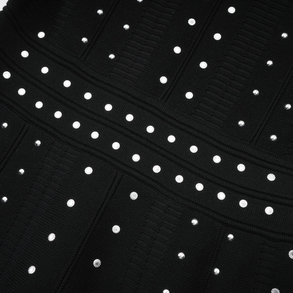 Rossella Mini Dress Black Tiered Ruffled Knit