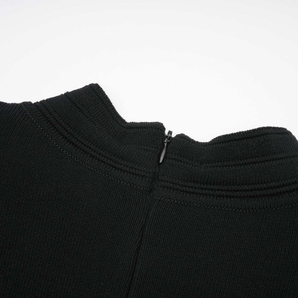 Rossella Mini Dress Black Tiered Ruffled Knit