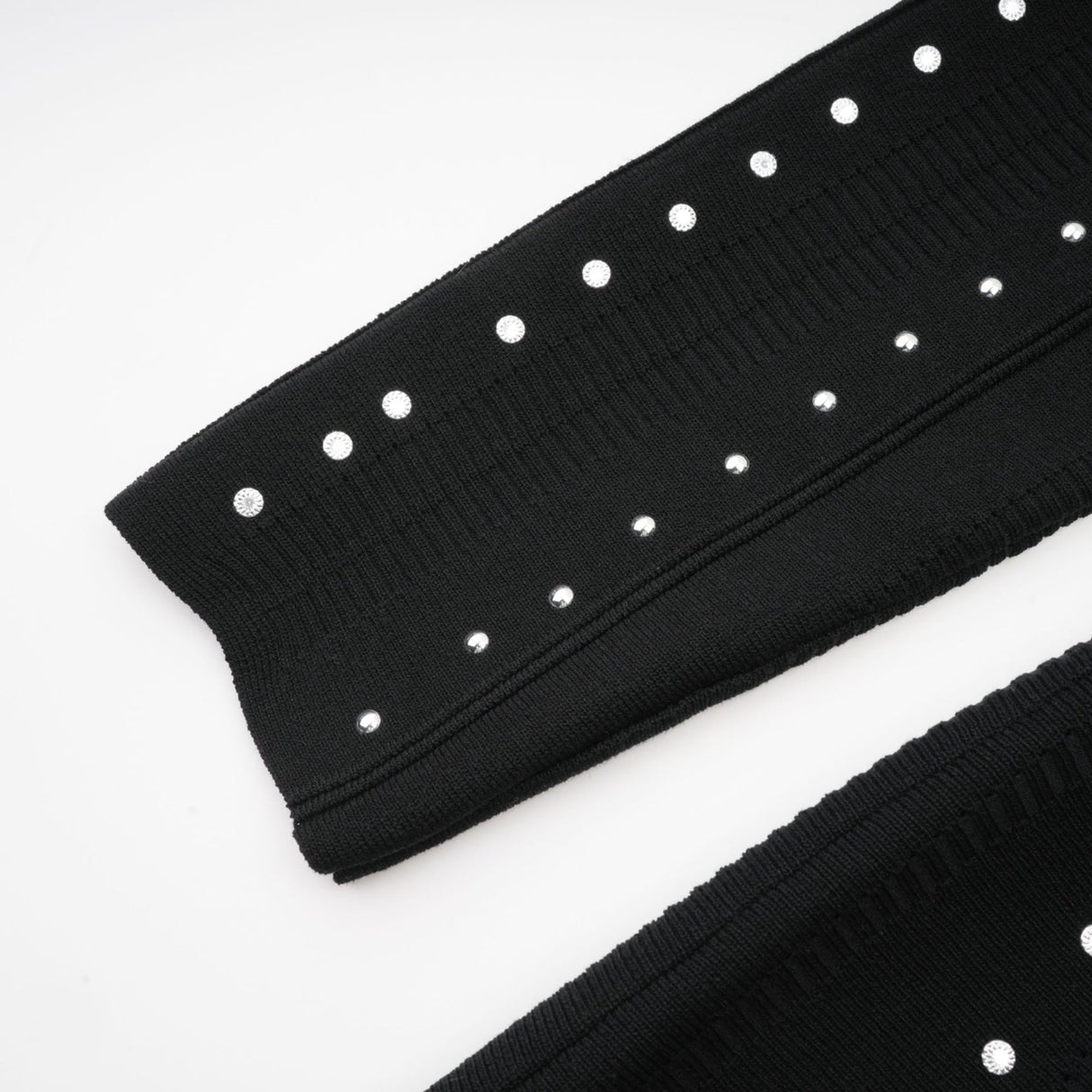 Rossella Mini Dress Black Tiered Ruffled Knit