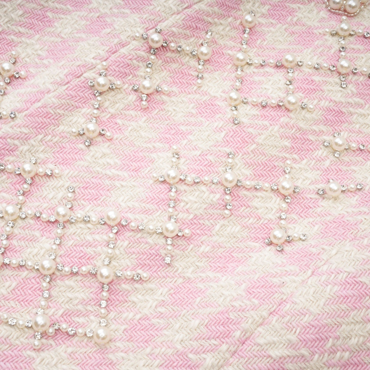 Rowan Mini Dress Pink Halterneck with Faux Pearl Embellishment